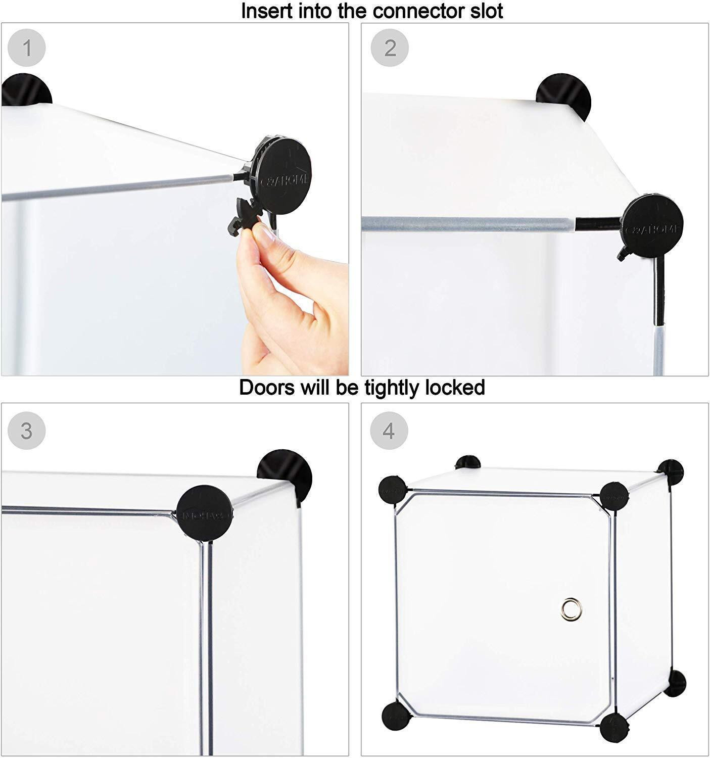 Image of Hemovia 8-Door 8-Shelf Collapsible storage plastic collapsible wardrobe PC Collapsible Wardrobe
