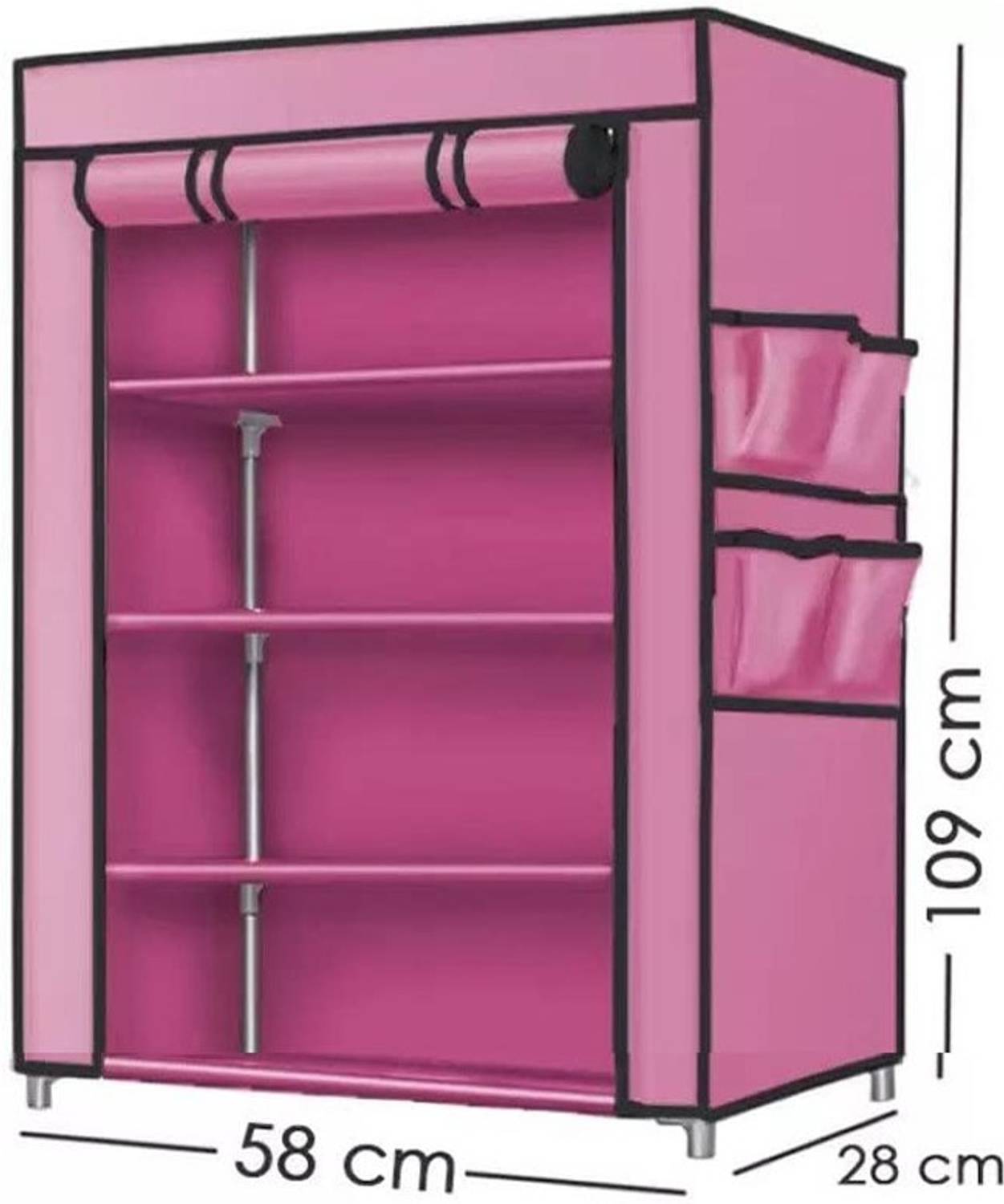 Attache Carbon Steel Collapsible Wardrobe Pink - Image 5