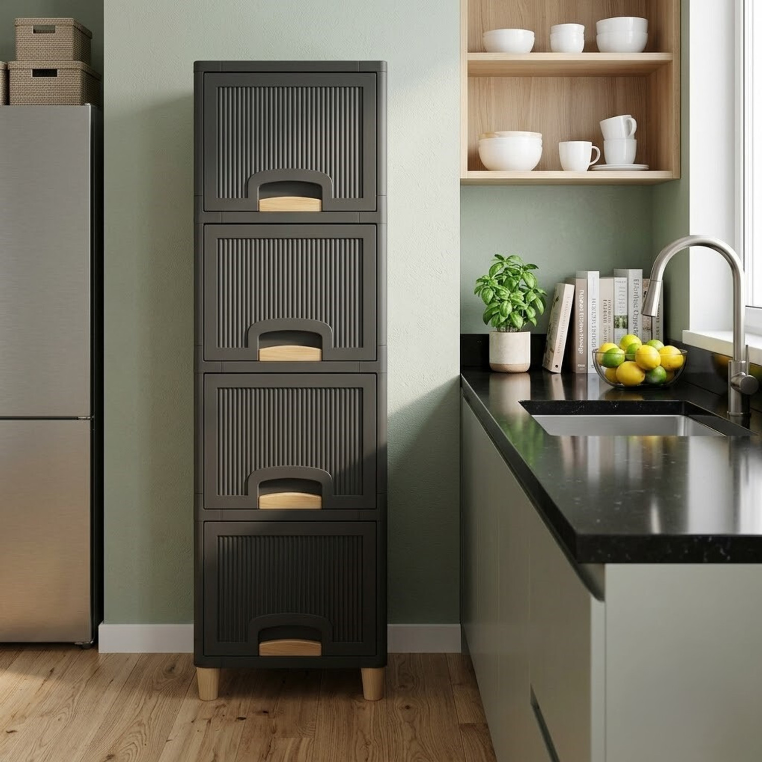 Image of VISEMAN multi layer drawer Cabinet for Efficient Multi-Level Storage PP Collapsible Wardrobe