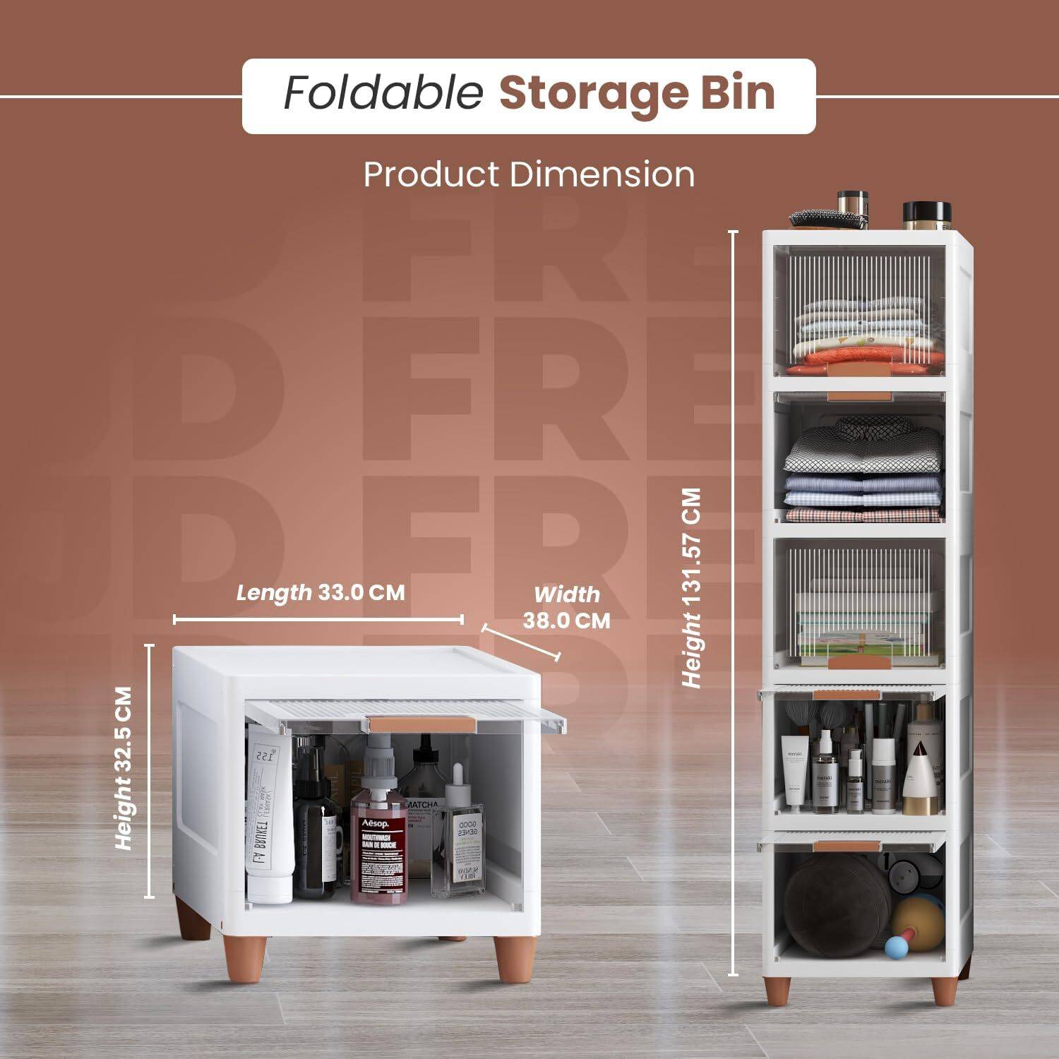 HAVEU PVC Collapsible Wardrobe White - Image 2