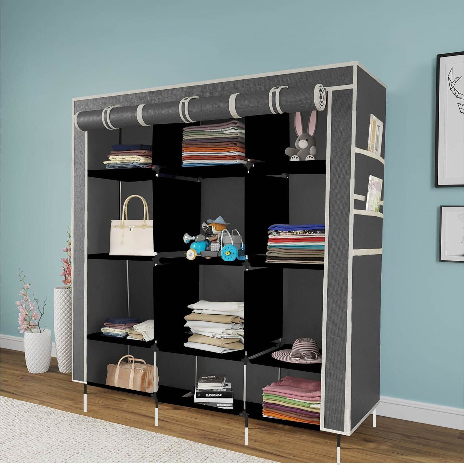 Image of Continental Continental Grey PP Collapsible Wardrobe