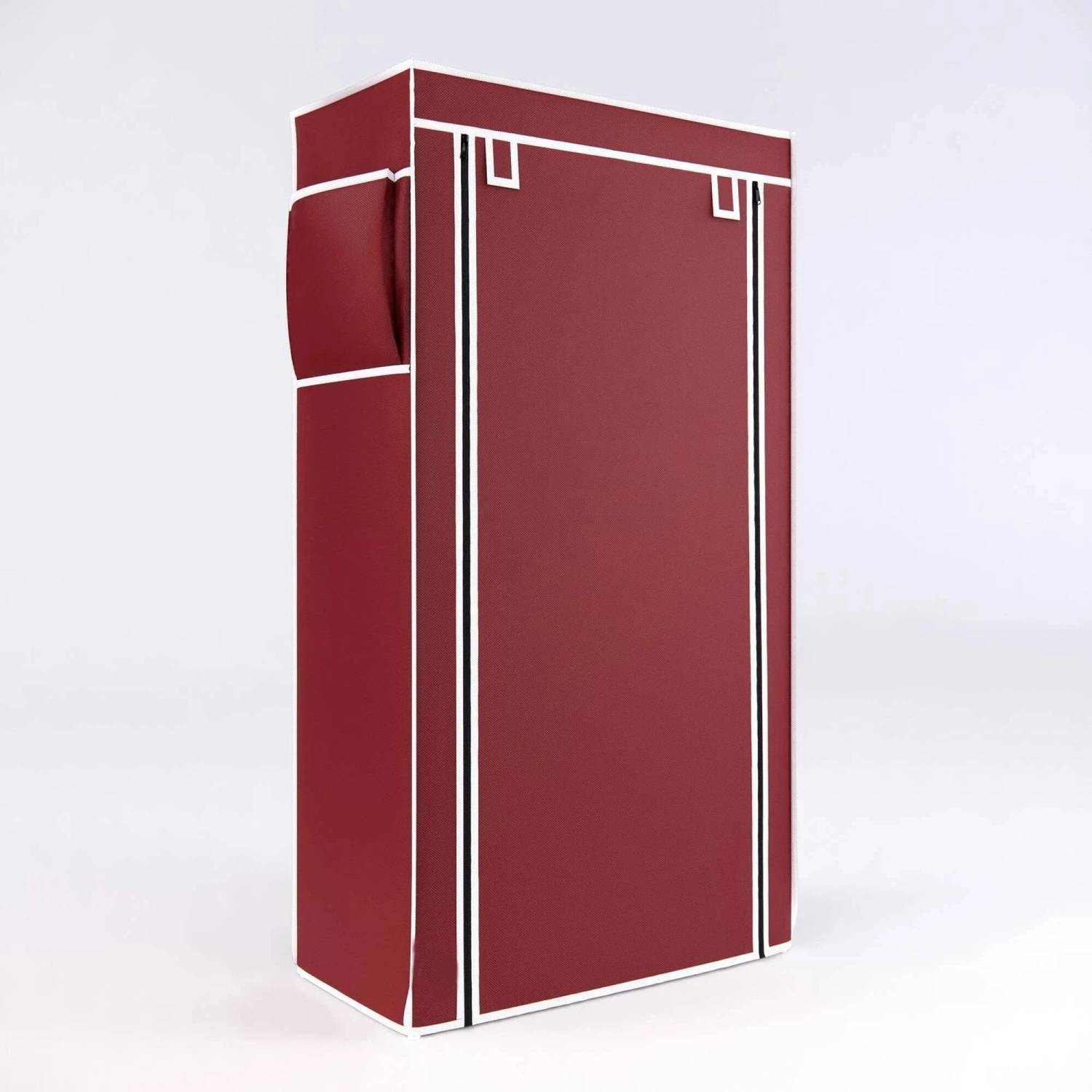 FurniGully 1 Door 6 Shelf Fabric plastic shoe rack for home Carbon Steel Collapsible Wardrobe