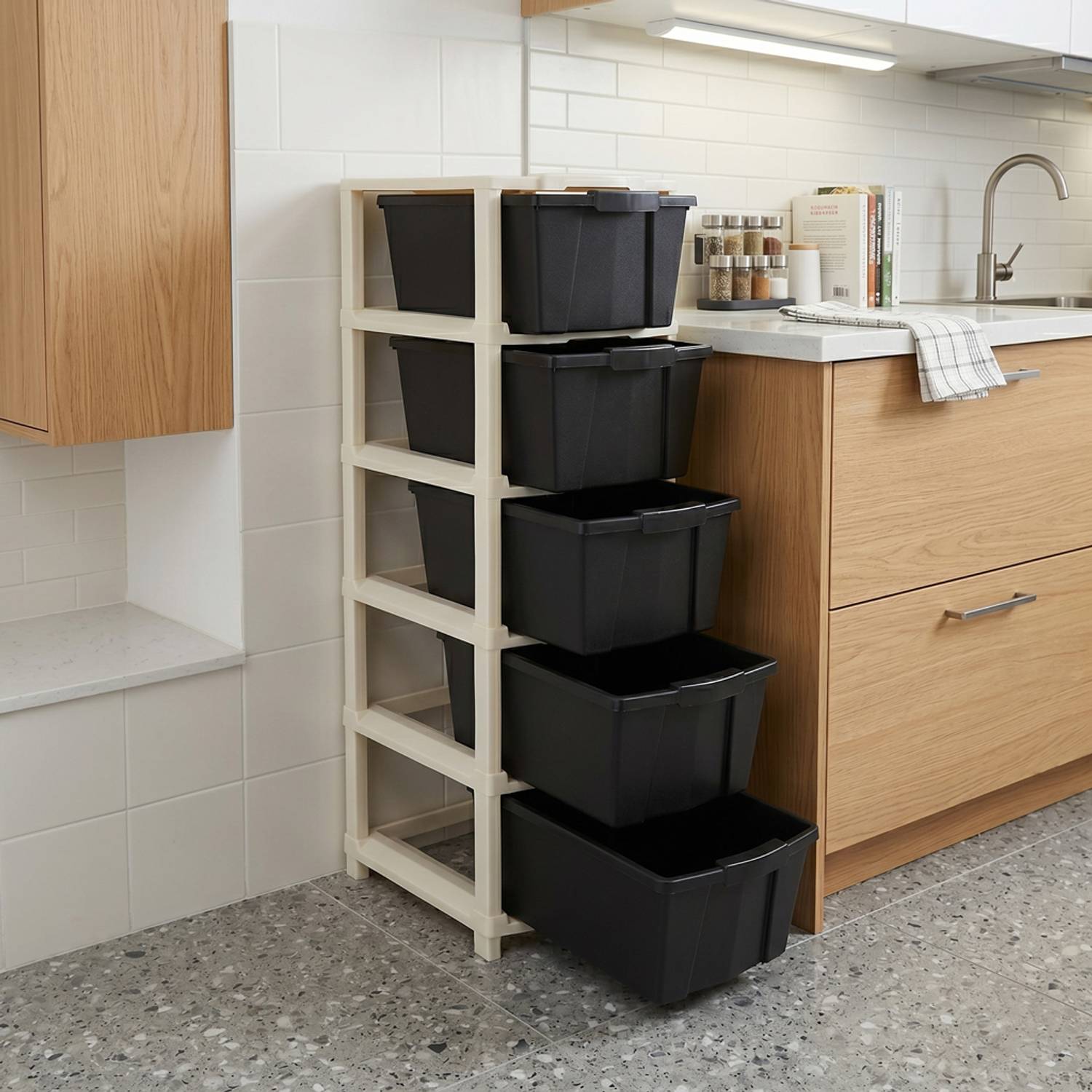 VISEMAN multi layer Drawer Cabinet with Balanced Weight Distribution PP Collapsible Wardrobe