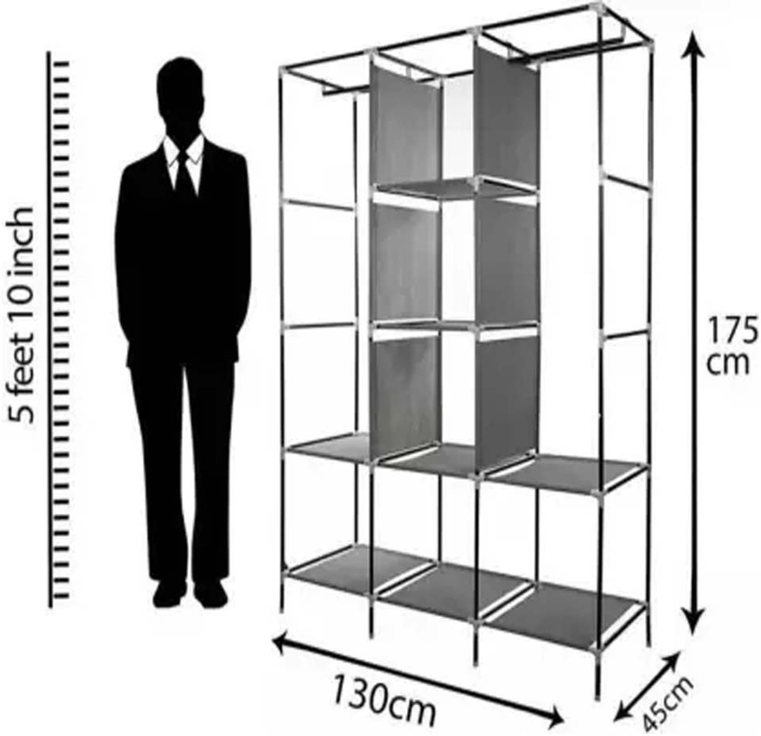 Image of Attache PP Collapsible Wardrobe (Finish Color - Purple, DIY(Do-It-Yourself))