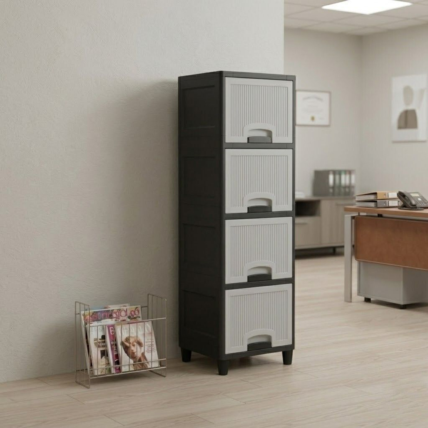 Image of MAXTID Multi Layer Cabinet Suitable for Files, Clothes & Accessories PP Collapsible Wardrobe