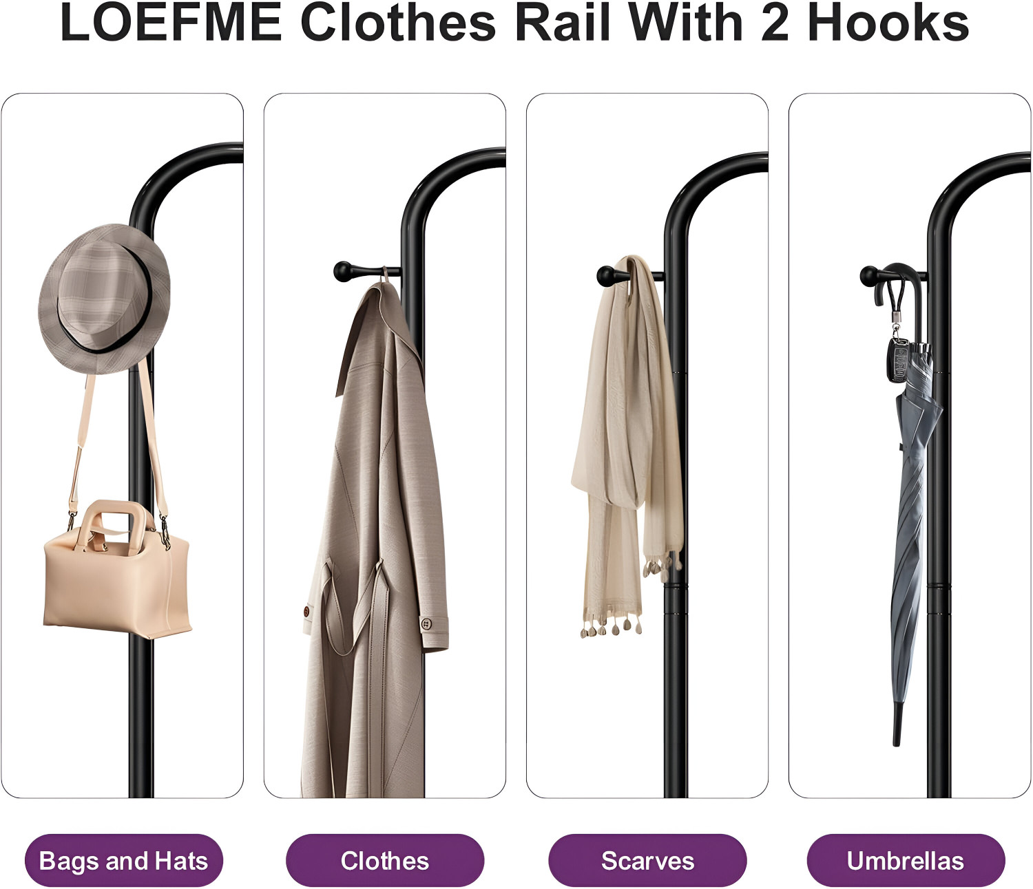 Image of AD-RML Metal Multi functional Heavy-Duty Garment Stand Cloth Rack Freestanding Storage Carbon Steel Collapsible Wardrobe