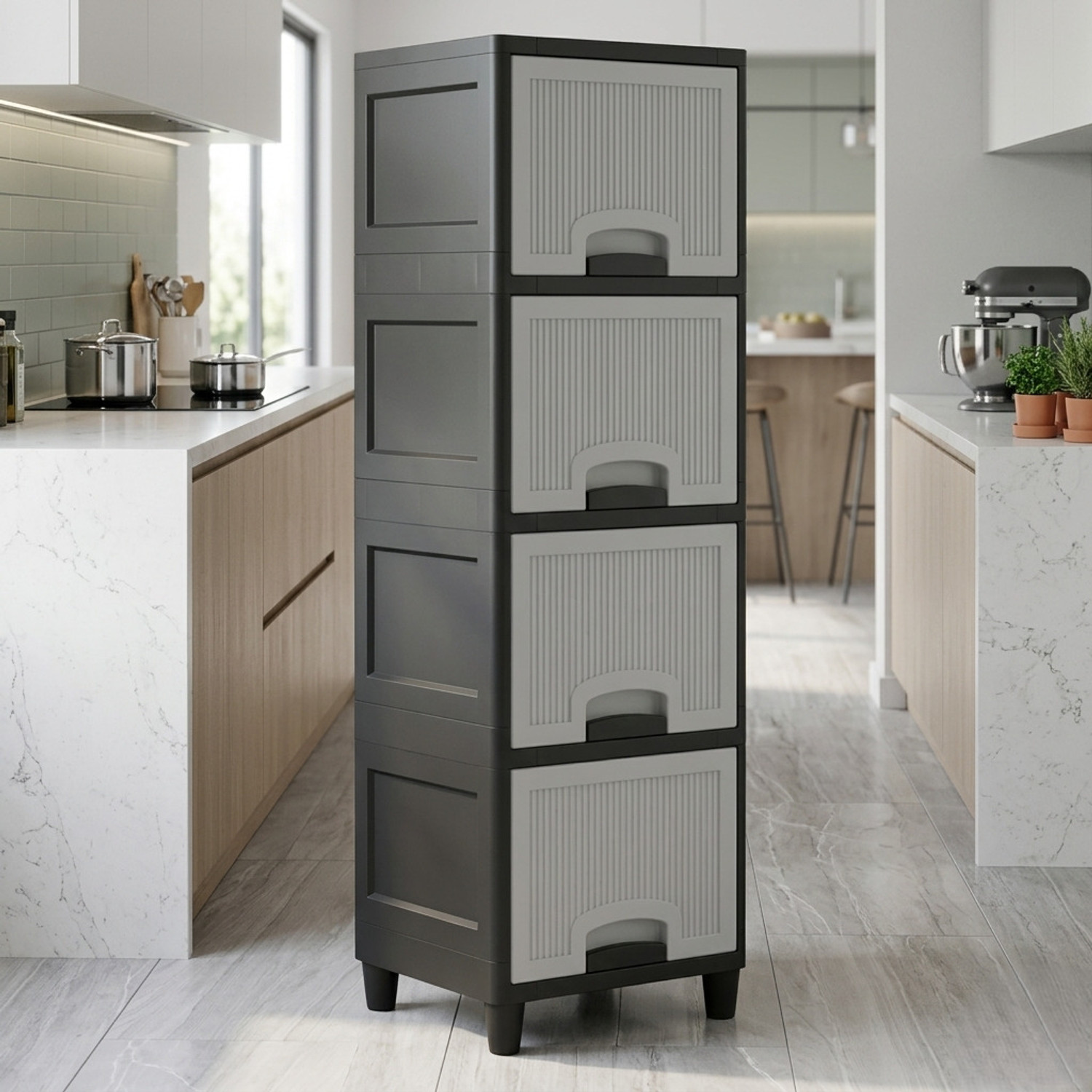 Image of MAXTID Multi Layer Cabinet Suitable for Files, Clothes & Accessories PP Collapsible Wardrobe