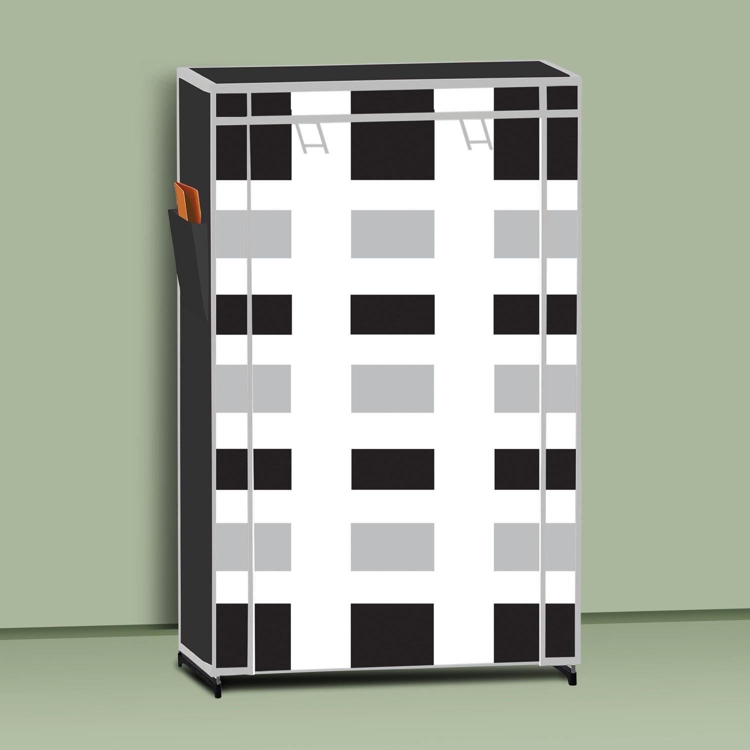 Image of Ryuga 6 Shelf Foldable Collapsible Wardrobe Storage Organizer Almirah Cloth Rack PP Collapsible Wardrobe