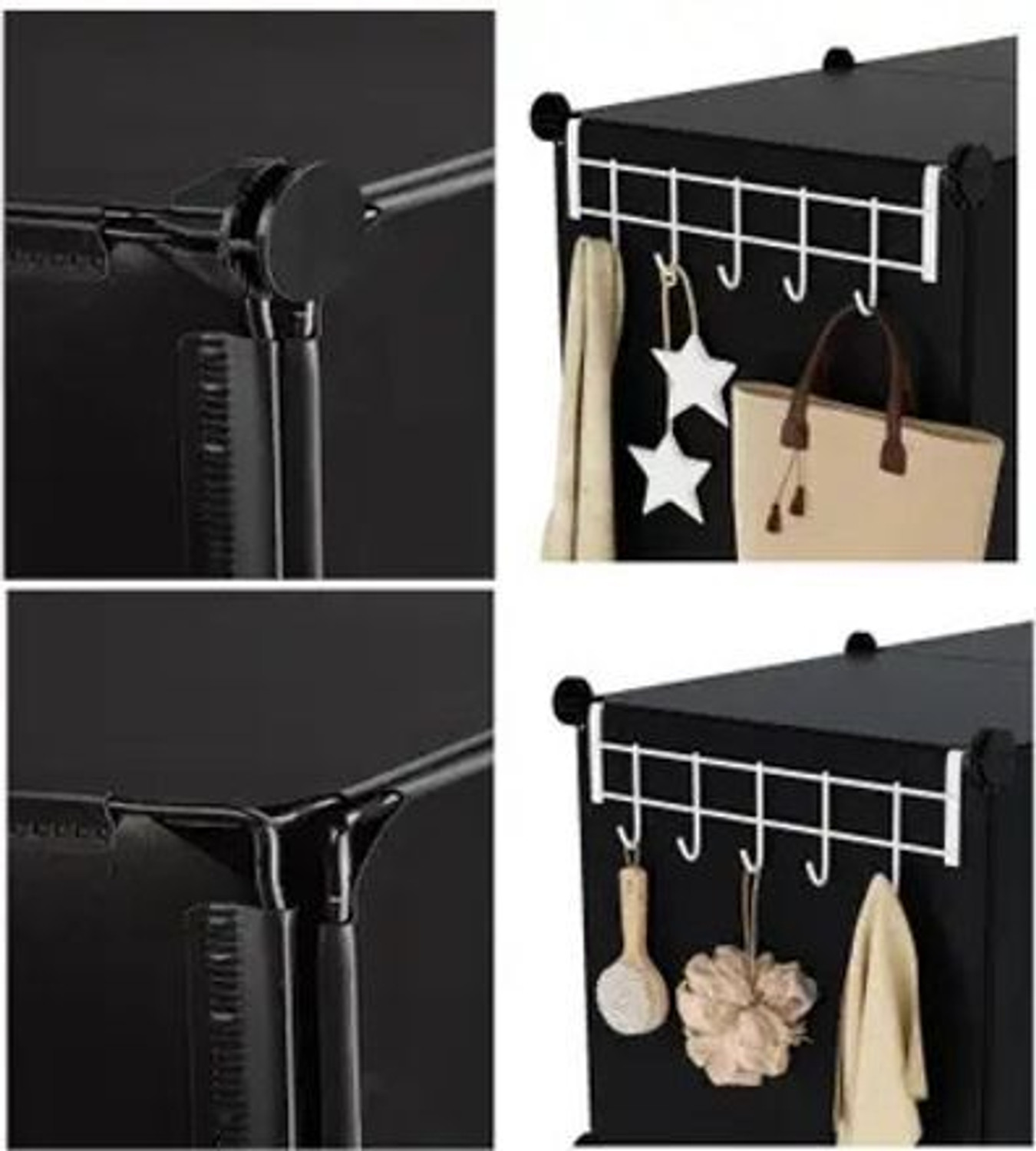 Image of KriShyam 8-Cube Door Storage Organizer Modular Bookcase Shelves for Kid /Adult PP Collapsible Wardrobe