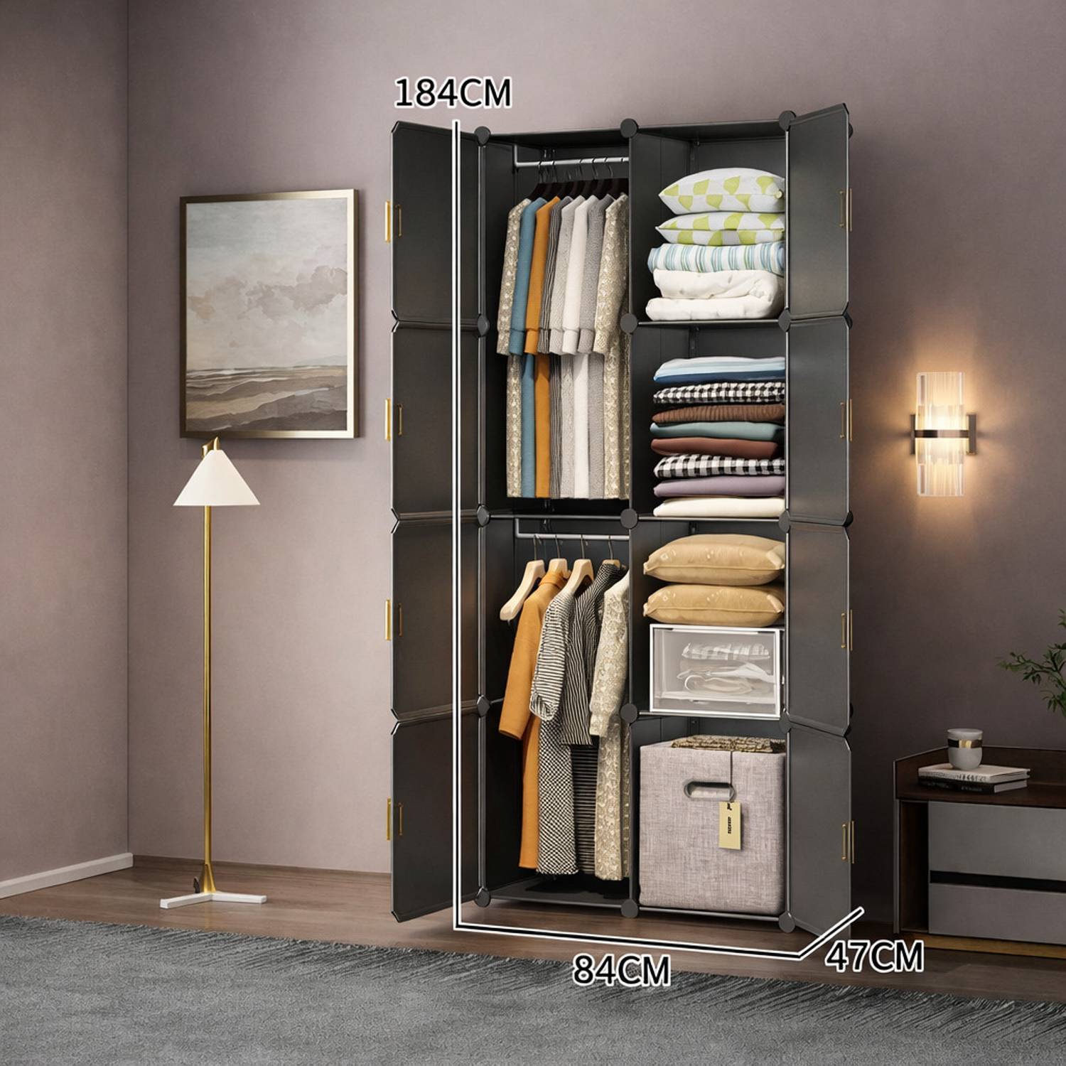 Keekos PC Collapsible Wardrobe Gray - Image 2