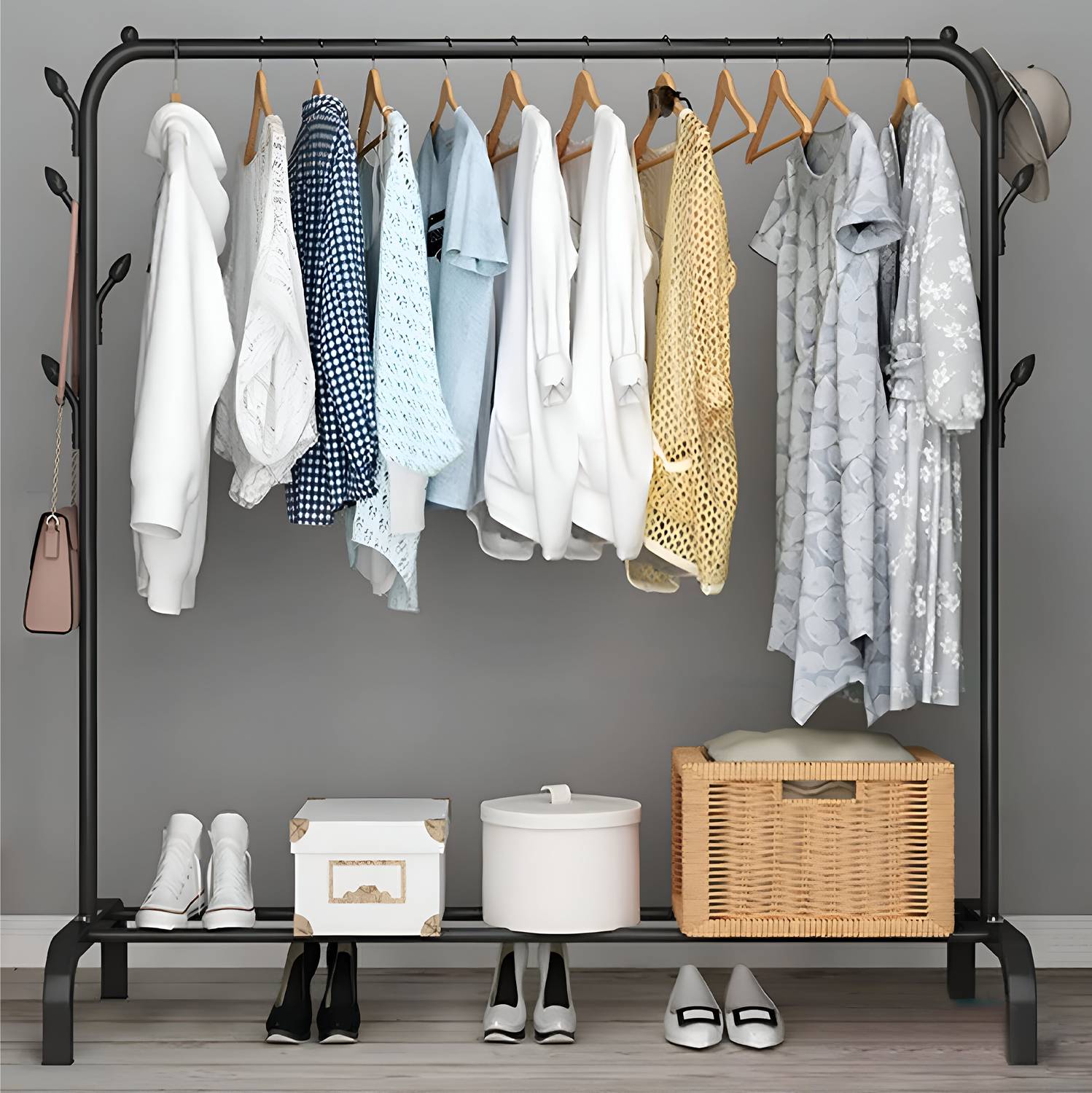 GK-JLPV Heavy Duty Carbon Steel Freestanding Garment Rack - Image 1