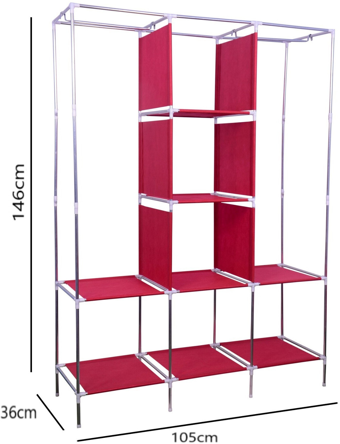 Image of SHYAM JI 8 layer Closet Clothes Storage Rack Quick And Easy To Assemble Foldable Almirah Carbon Steel Collapsible Wardrobe