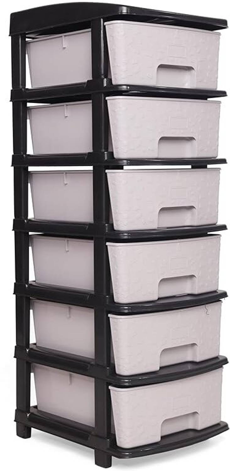 ASHLAS 6 Plastic Modular Transparent Drawer PP Collapsible Wardrobe