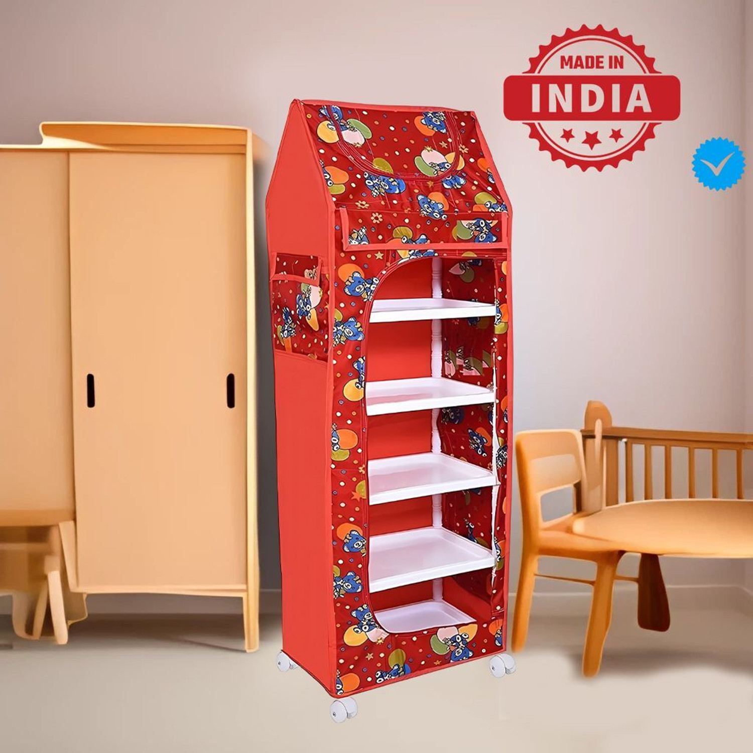 Image of YouCopia 1 Door 6 Shelf Open Plastic (Collapsible Wardrobe) PVC Collapsible Wardrobe