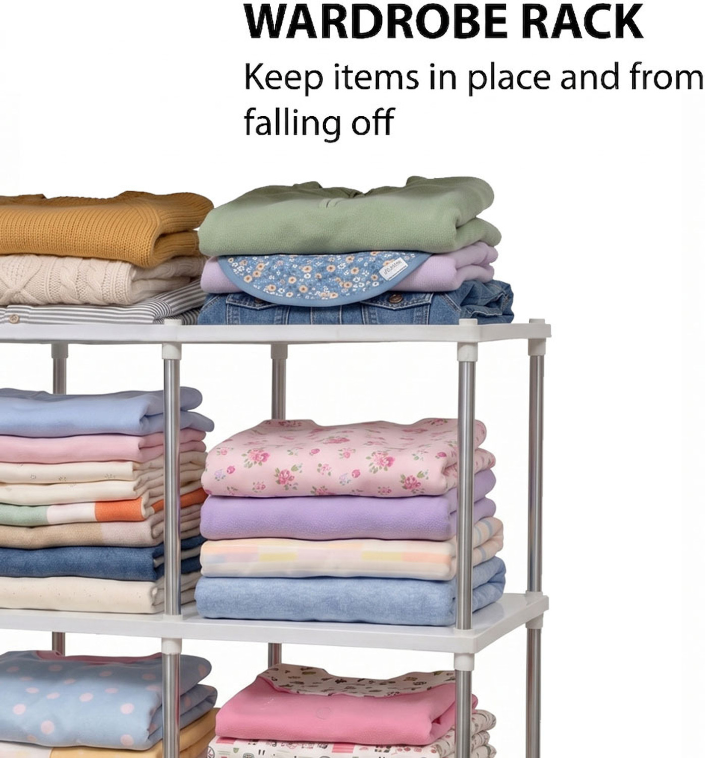 Image of Philoshop 6 Tier Plastic Storage Rack for Home PP Collapsible Wardrobe