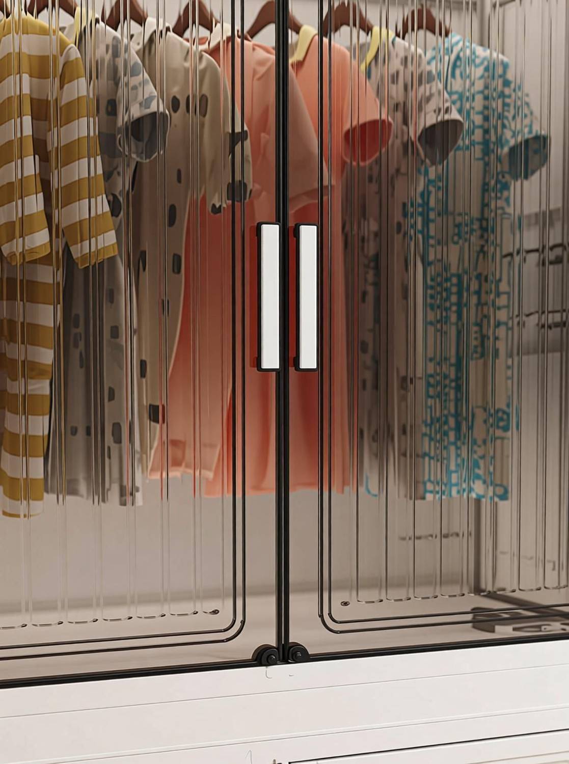 Sasimo 3-Door 3-Shelf Plastic Collapsible Wardrobe - Image 4