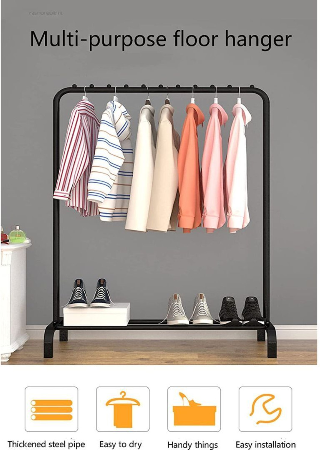 Image of HOMEKO Steel Floor Cloth Dryer Stand HKI-CR-001-BLK