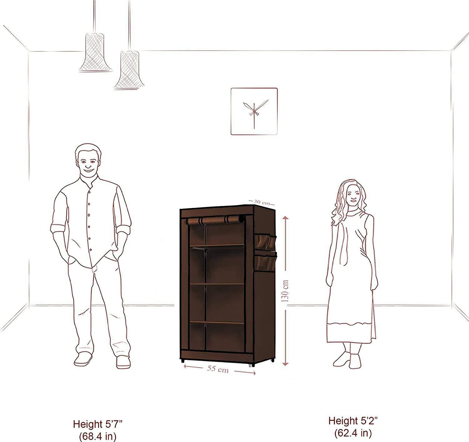 Attache Carbon Steel Collapsible Wardrobe - Image 3