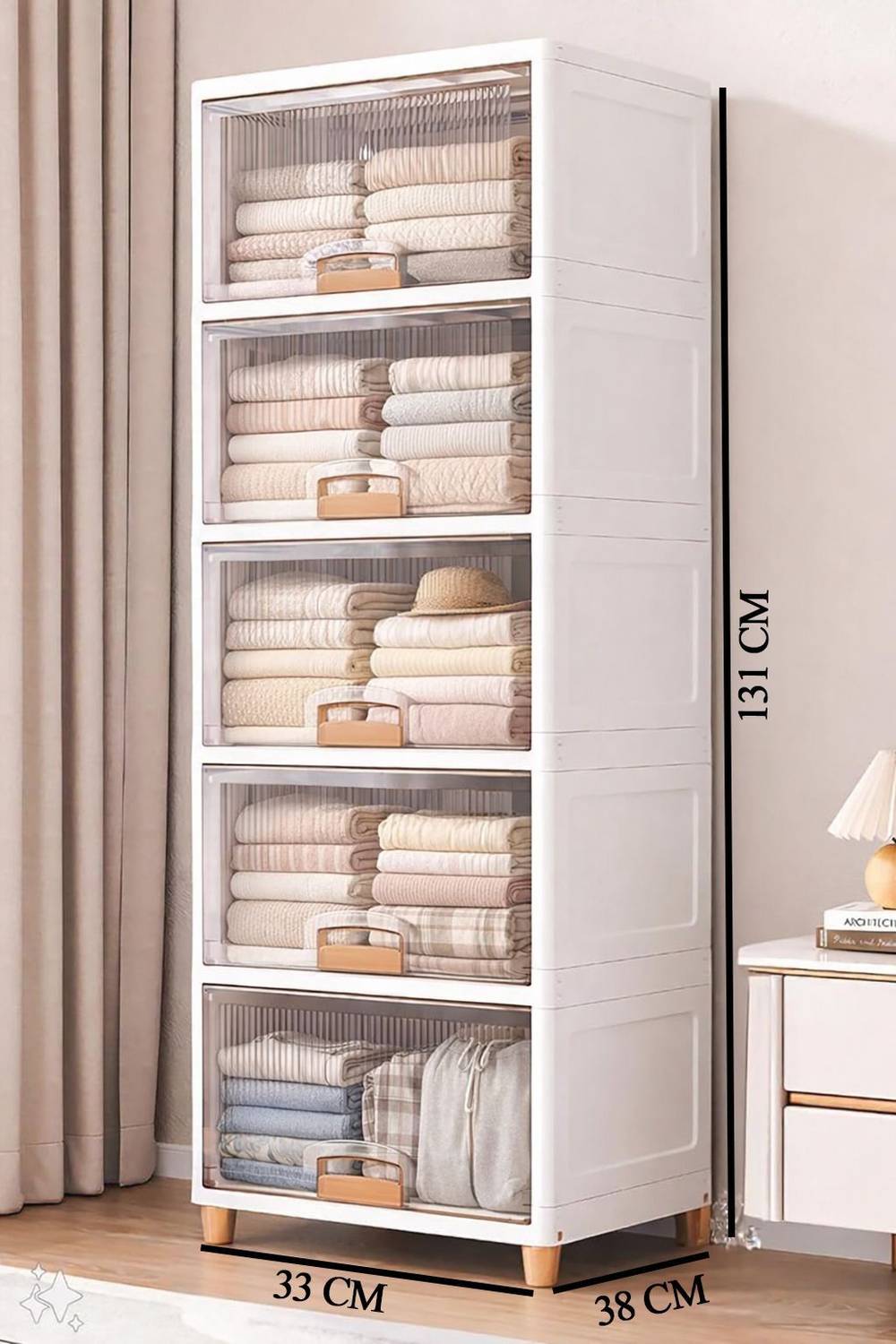 MEVIGO 5-Door 5-Shelf Collapsible Wardrobe - Image 2