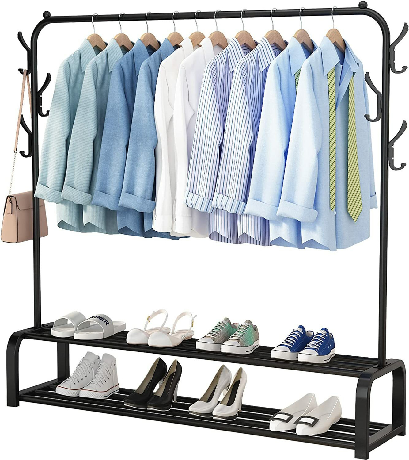 Image of FORMONIX Heavy Duty Clothes Coat Stand Closet Organizer Metal Coat and Umbrella Stand