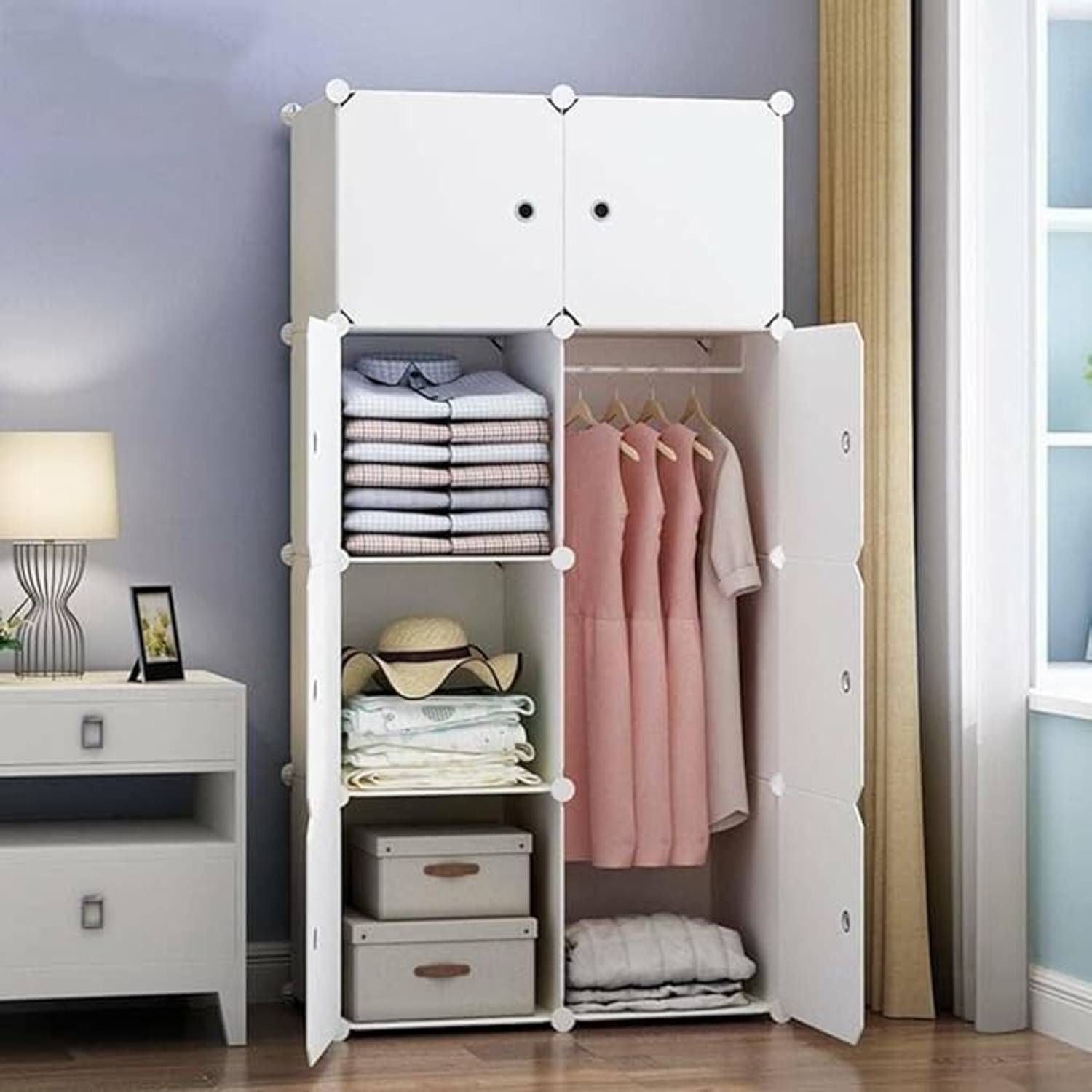 Vozica 8-Door 8-Shelf Plastic Collapsible Wardrobe - Image 1