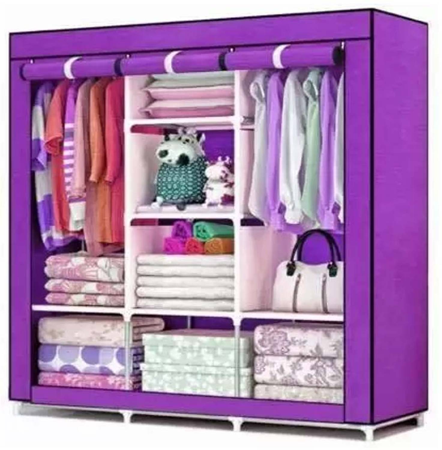 Attache Carbon Steel Collapsible Wardrobe Purple - Image 2