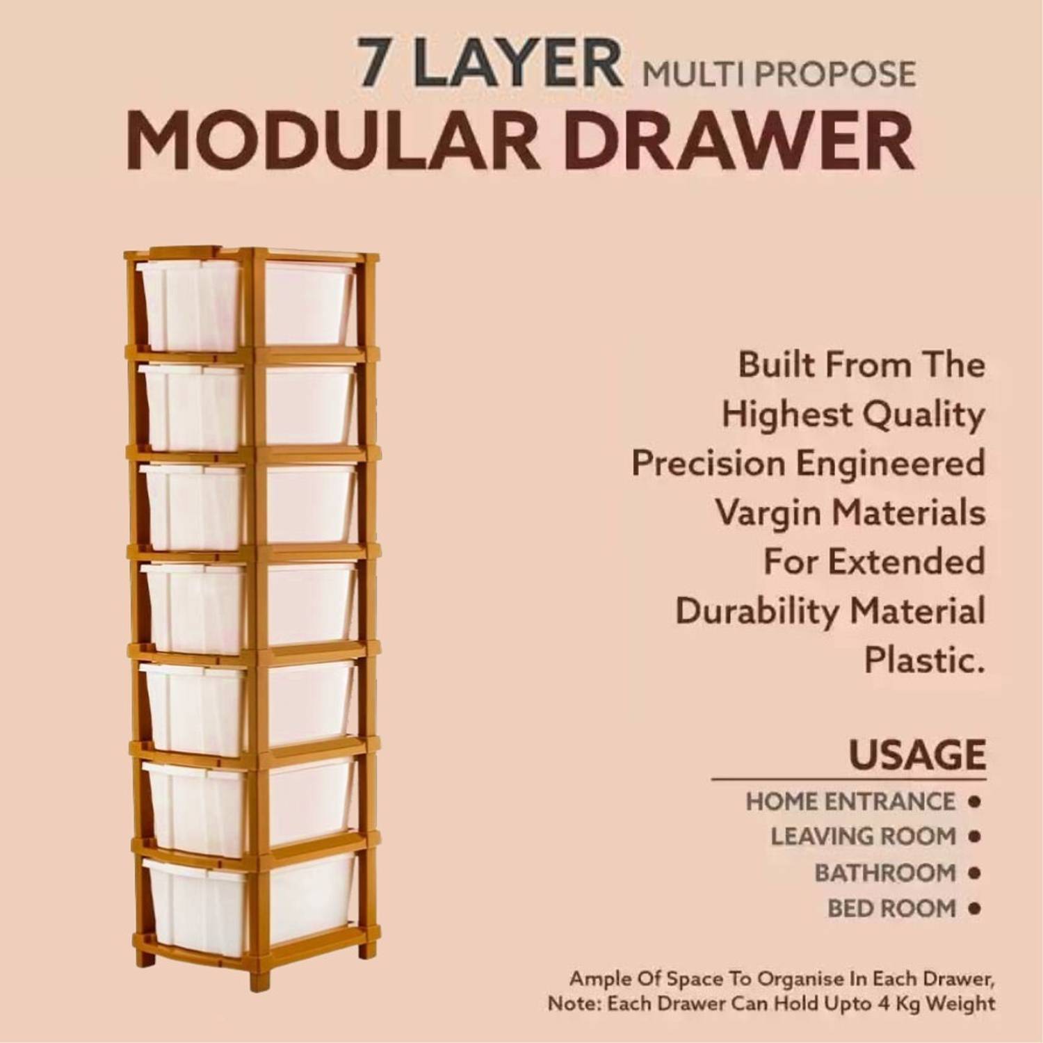 MAXTID Home Organizer Plastic Almirah Cabinet - Image 5