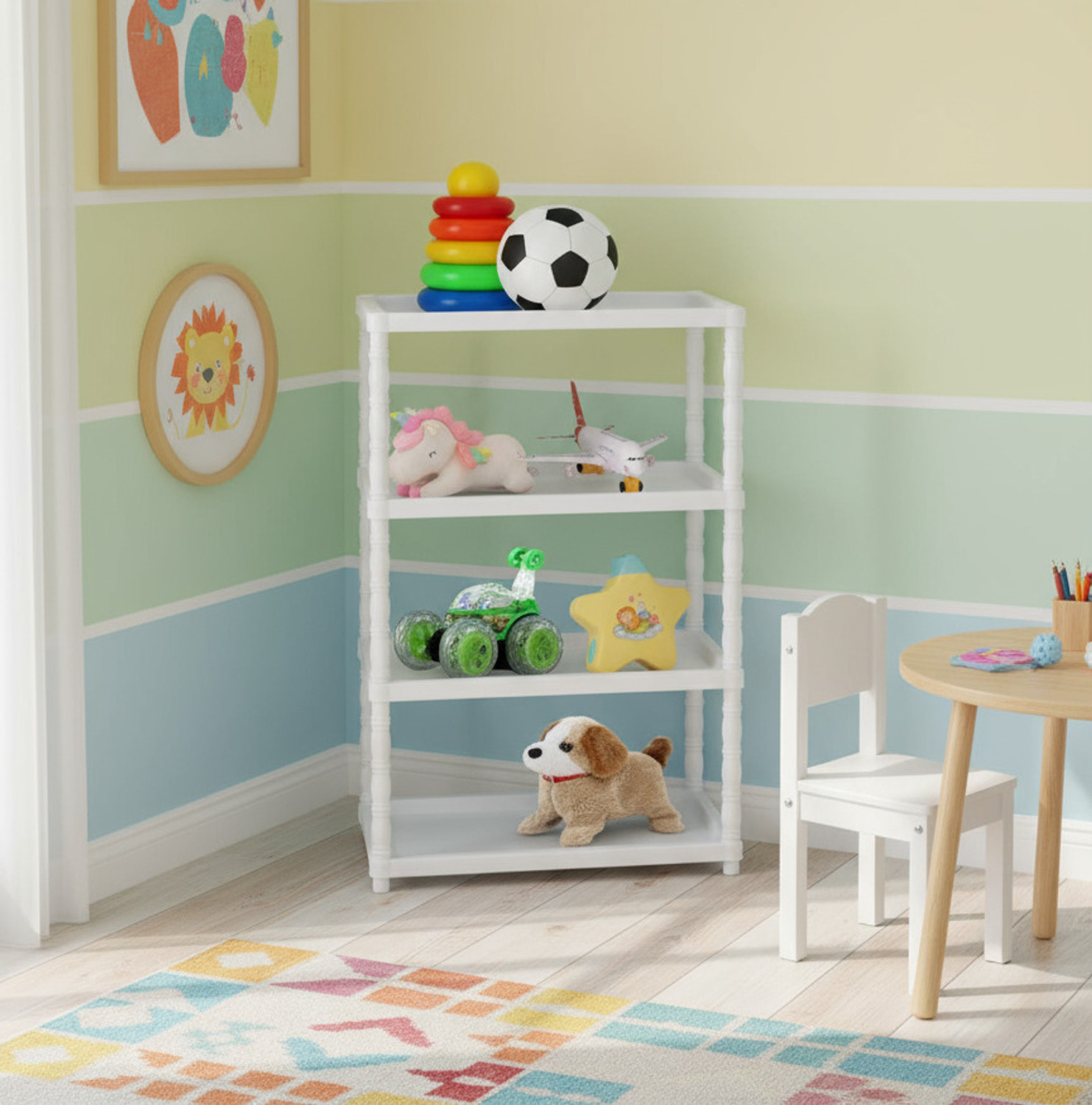 Image of FLIPZON Multipurpose 4 Plastic Shelf Storage Rack (Unbreakable Material) PVC Collapsible Wardrobe (Finish Color - White, DIY(Do-It-Yourself))