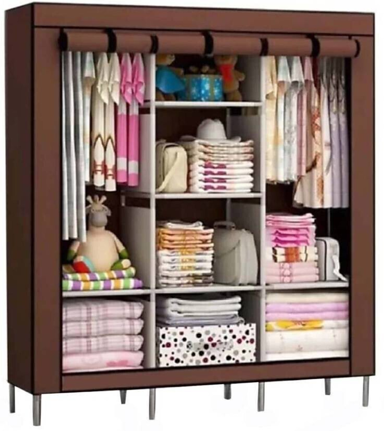 Image of MEZIRE vipash metal wardrobe PP Collapsible Wardrobe