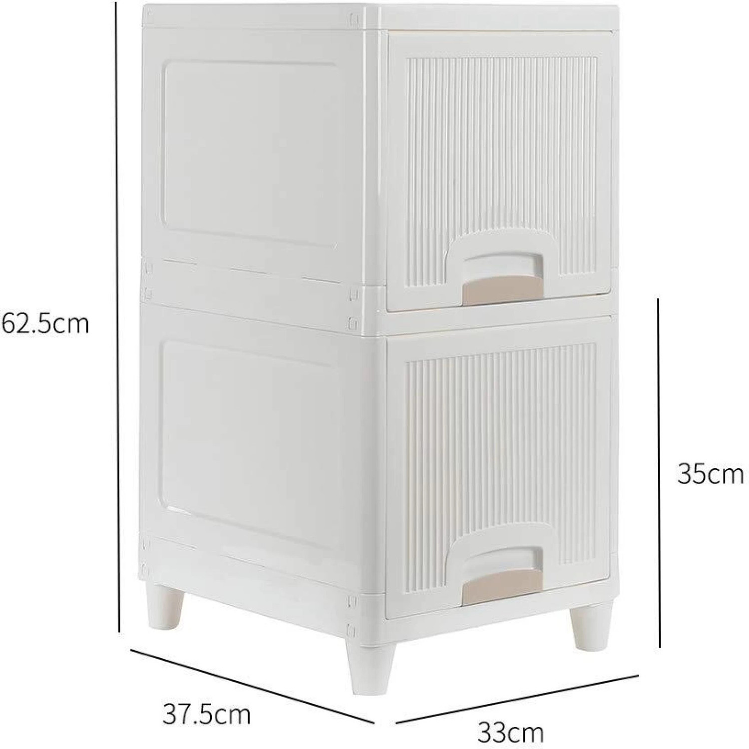 Image of FINWARE 2 Units Multipurpose Folding Versatile Drawer Cabinet Storage Organizer Box(2XL) Plastic Free Standing Chest of Drawers
