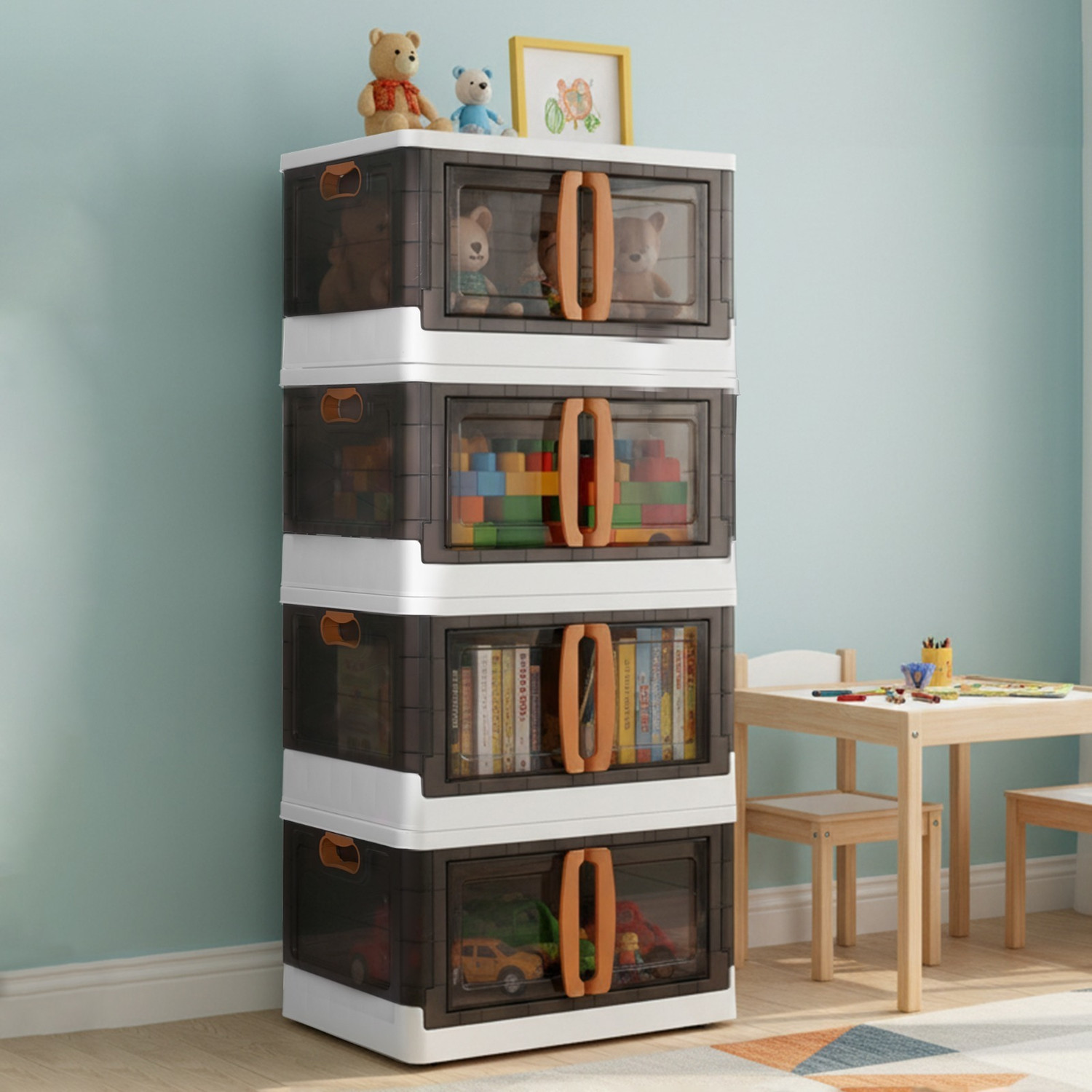 Image of Cello Plastic Cupboard For Storage, Foldable Cabinet for Clothes & Luggage Organizers PP Collapsible Wardrobe