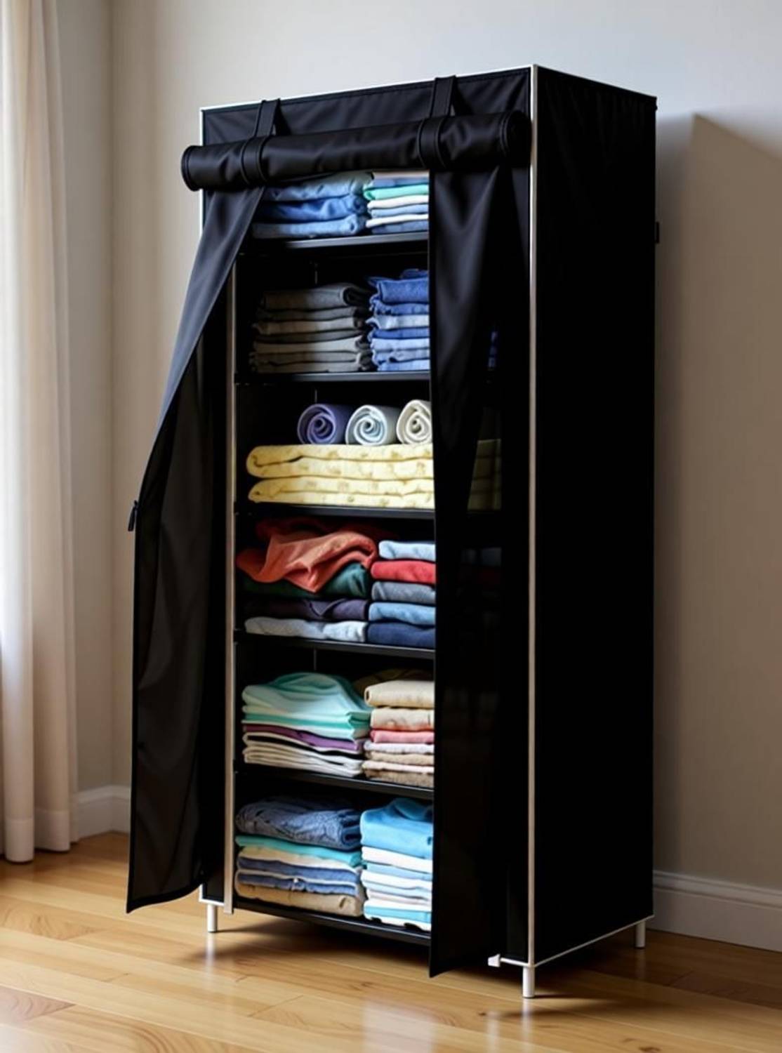 ZENVEXYO PP Collapsible Wardrobe Black - Image 3