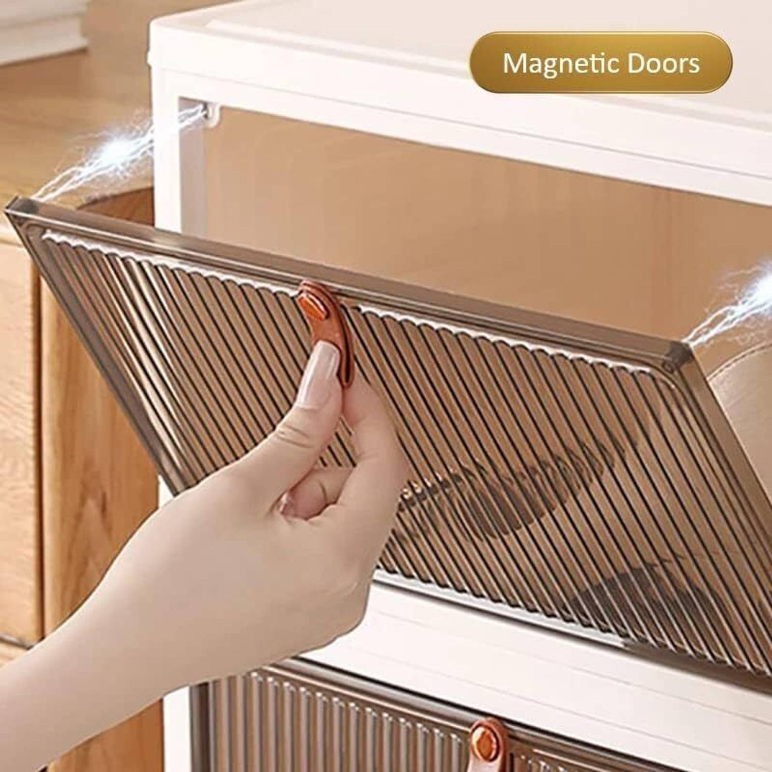 Sasimo 5-Door 5-Shelf Plastic Foldable Cupboard - Image 5