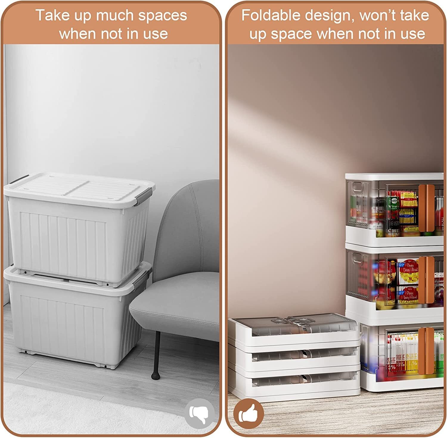 Image of FINWARE FINWARE Foldable 4-Layer Chest of Drawers - White & Grey Cupboard Drawers PP Collapsible Wardrobe
