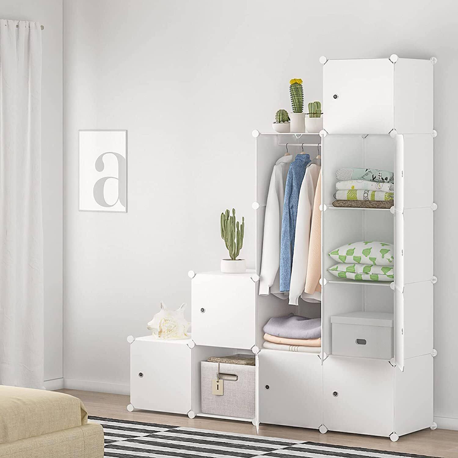 Vozica 8-Door 8-Shelf Plastic Collapsible Wardrobe - Image 5