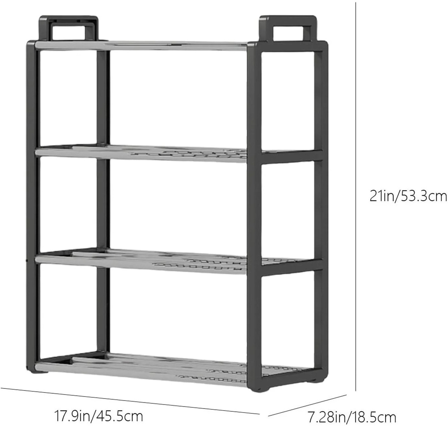 Image of ADIXEL 4 Layer Multi-Purpose Plastic and Metal Shoe Rack with Door for Home ,Shoe Stand Plastic, Metal Shoe Stand