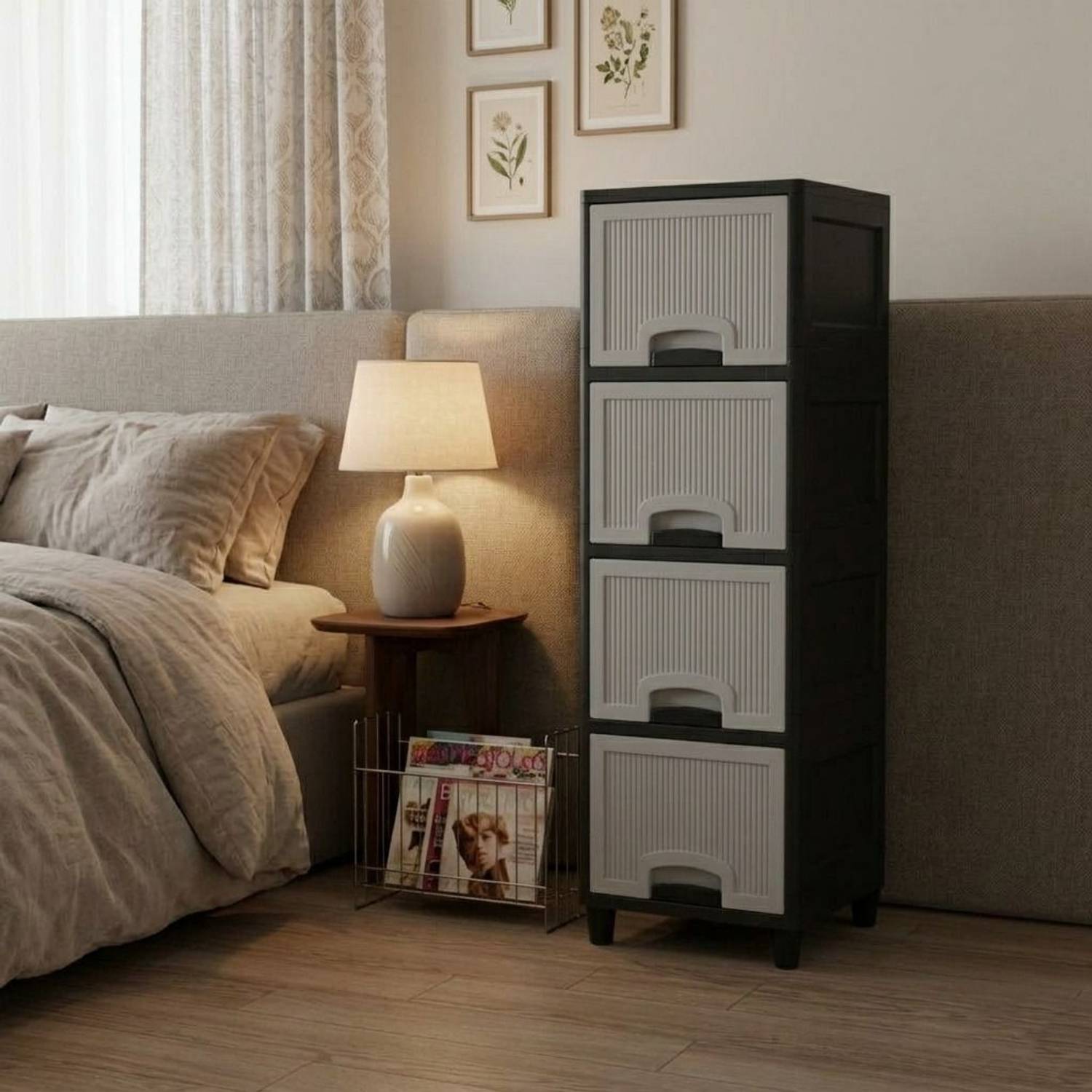 MAXTID Multi Layer Cabinet Suitable for Files, Clothes & Accessories PP Collapsible Wardrobe