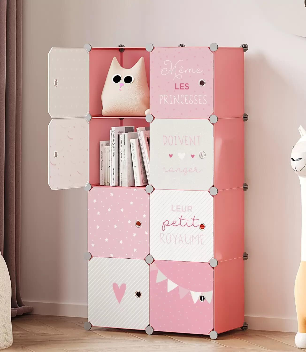 Image of Hemovia 8-Door 8-Shelf Collapsible storage plastic collapsible wardrobe PC Collapsible Wardrobe