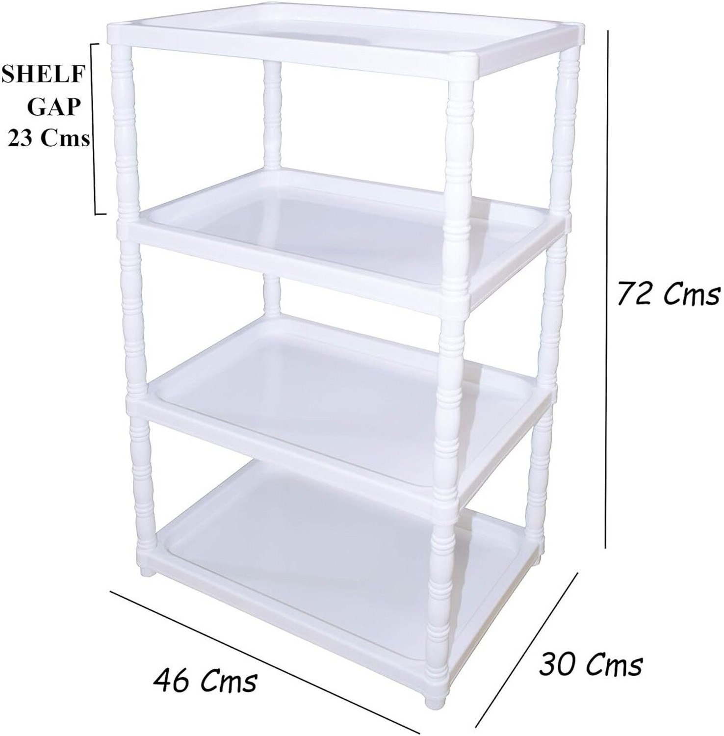 Image of FLIPZON Multipurpose 4 Plastic Shelf Storage Rack (Unbreakable Material) PVC Collapsible Wardrobe (Finish Color - White, DIY(Do-It-Yourself))