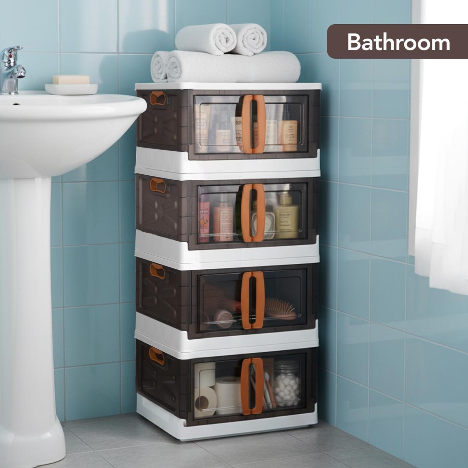Image of Cello Plastic Cupboard For Storage, Foldable Cabinet for Clothes & Luggage Organizers PP Collapsible Wardrobe