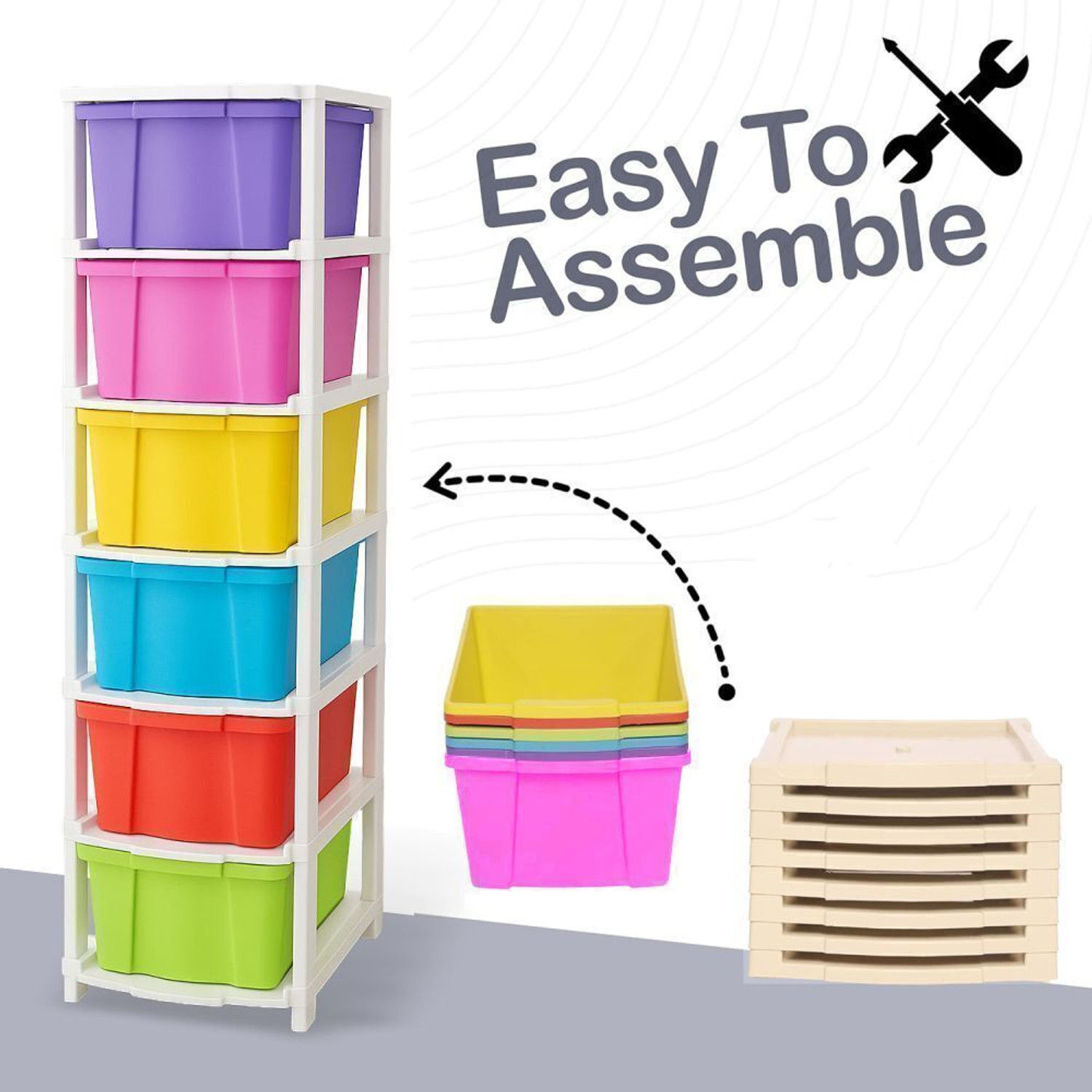 Image of VISEMAN Deluxe Desktop Stationery Management Hub PP Collapsible Wardrobe