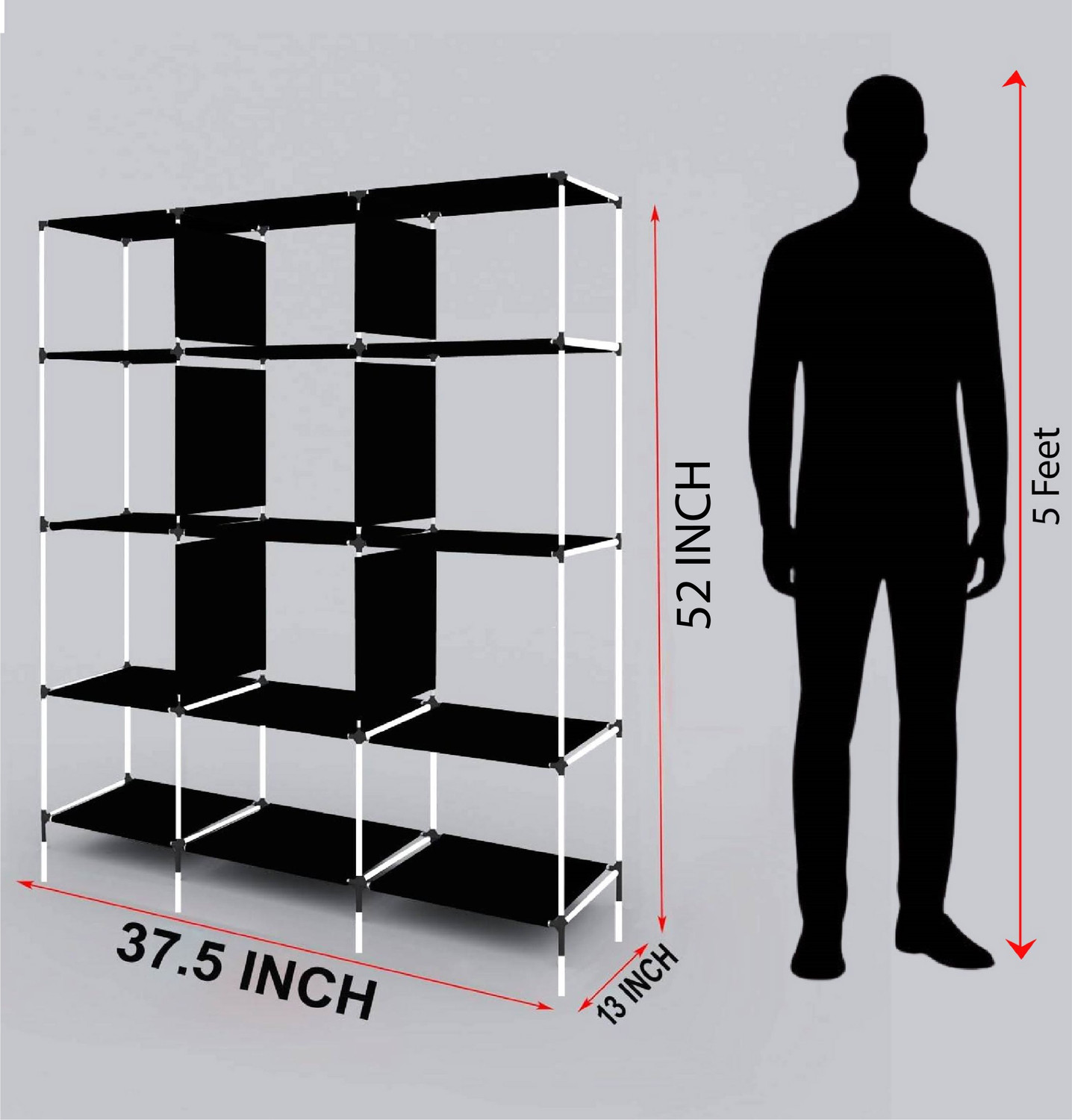 Image of Continental Continental Grey PP Collapsible Wardrobe