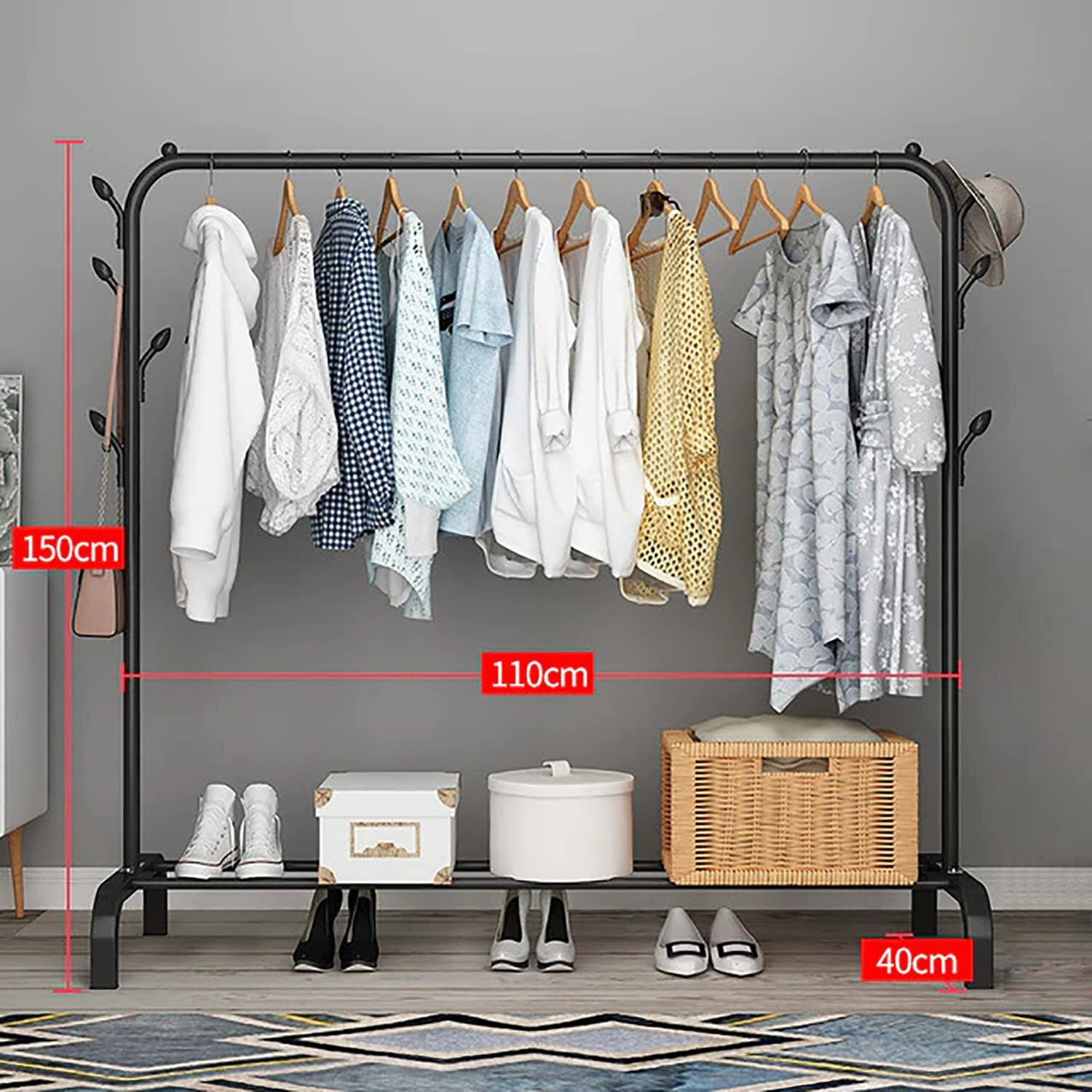Image of FORMONIX Heavy Duty Clothes Coat Stand Closet Organizer Metal Coat and Umbrella Stand