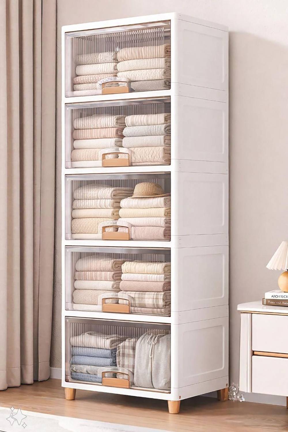 MEVIGO 5-Door 5-Shelf Collapsible Wardrobe - Image 1