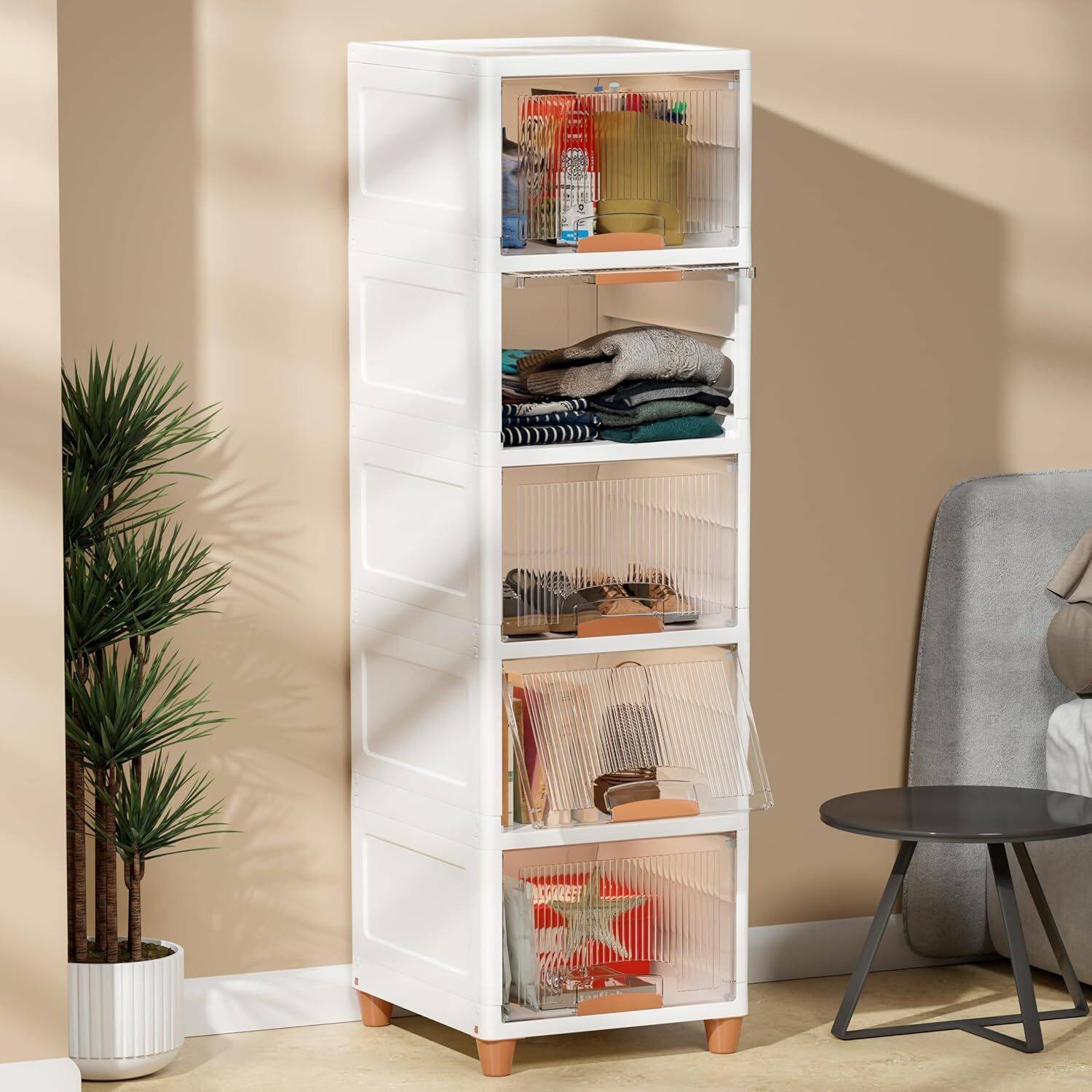 HAVEU PVC Collapsible Wardrobe White - Image 1