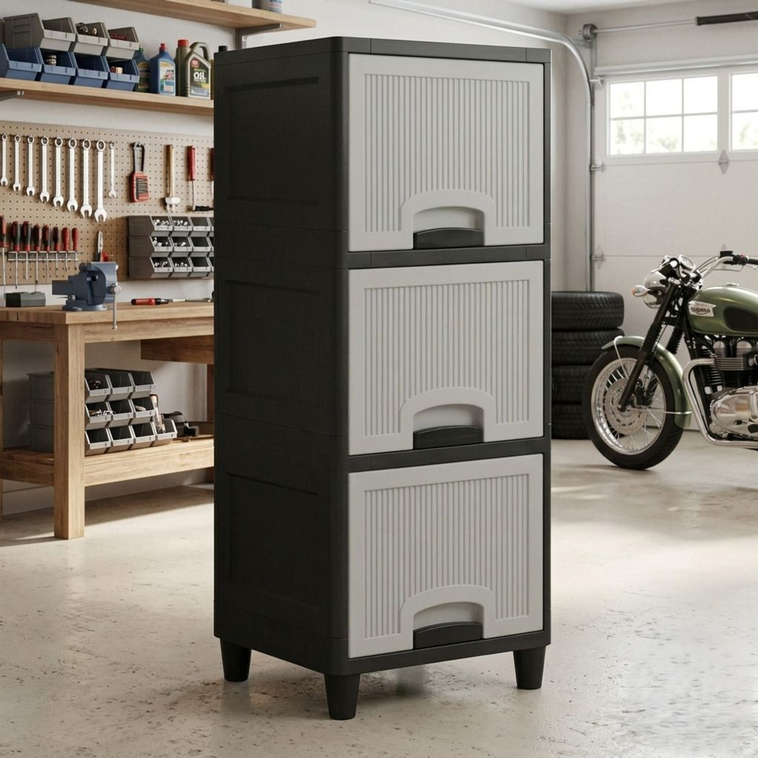 Image of MAXTID Multi Layer Cabinet Suitable for Files, Clothes & Accessories PP Collapsible Wardrobe