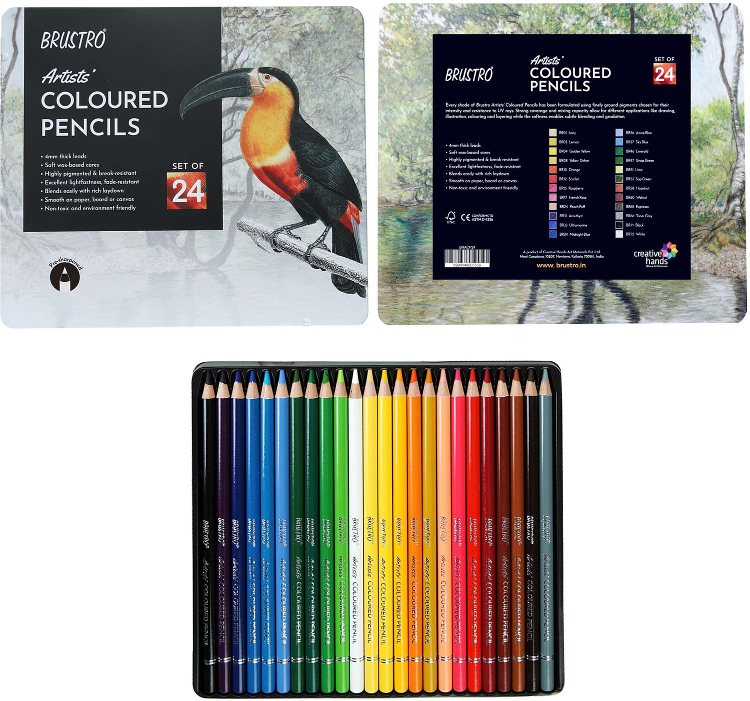 Image of BRuSTRO Colour Pencil Round Shaped Color Pencils