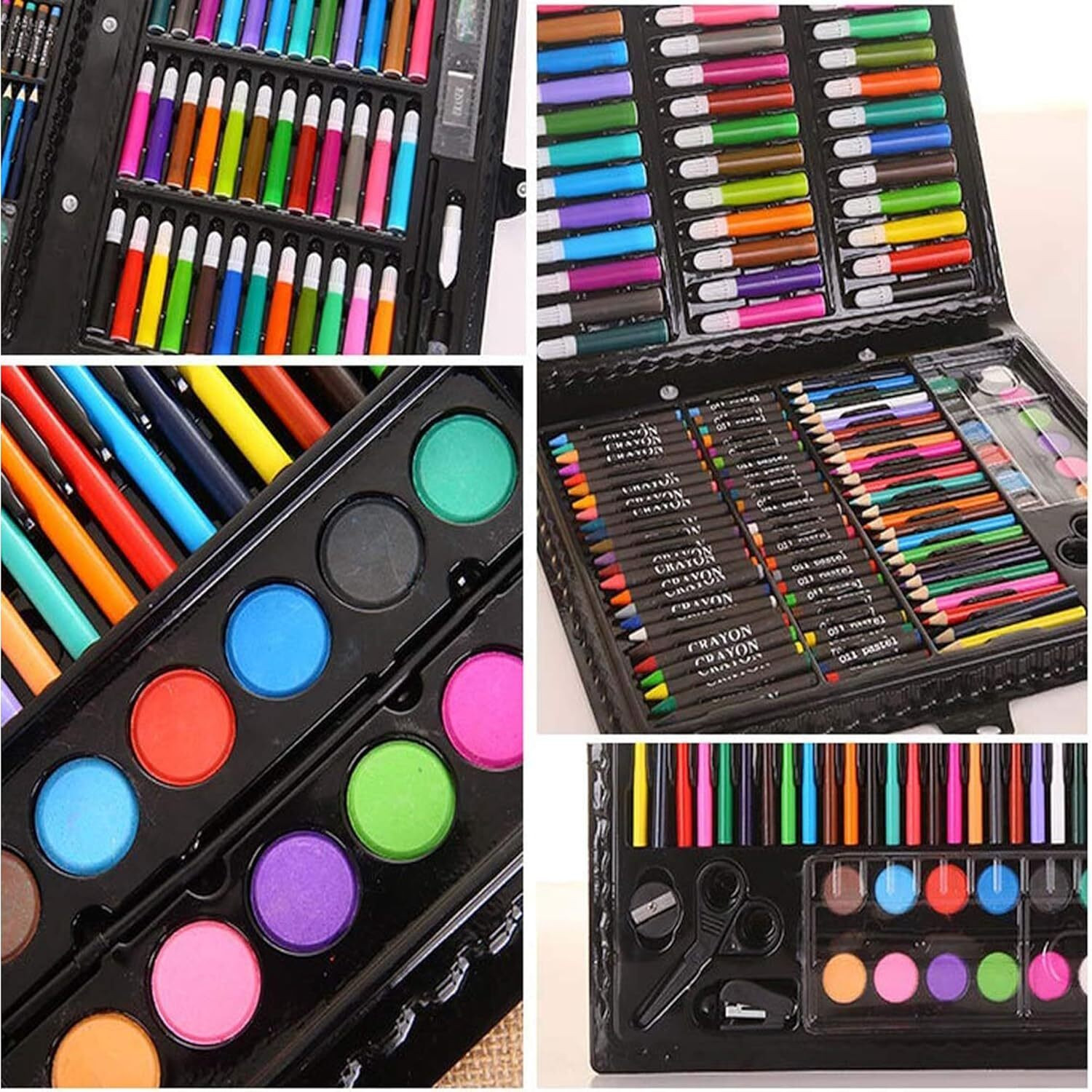 Image of flerific 150 pcs Color Set for Kids,Drawing Art Kit,,Markers Art Drawing Kits