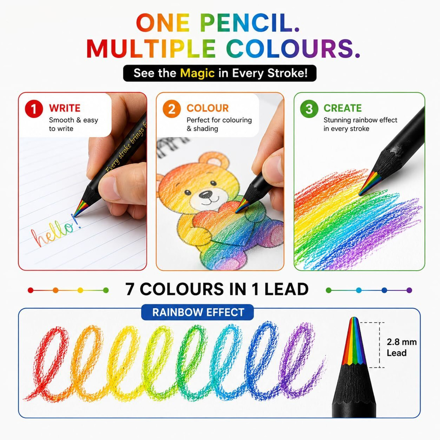 Image of crownsmill Color Pencil ROUND Shaped Color Pencils