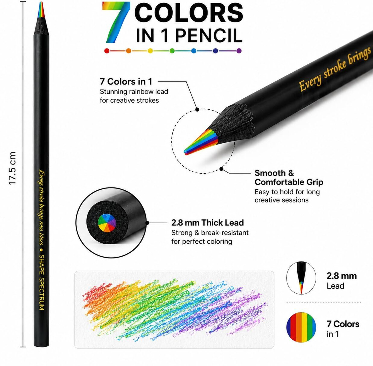 Image of crownsmill Color Pencil ROUND Shaped Color Pencils
